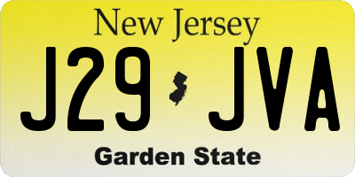 NJ license plate J29JVA