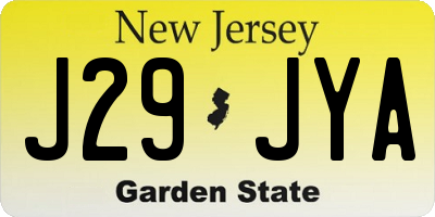 NJ license plate J29JYA