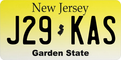 NJ license plate J29KAS