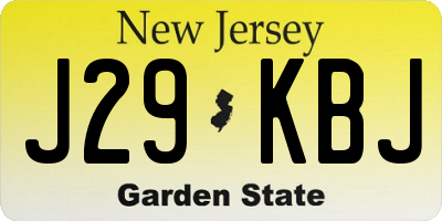 NJ license plate J29KBJ