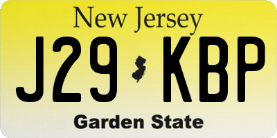 NJ license plate J29KBP