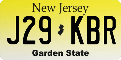 NJ license plate J29KBR
