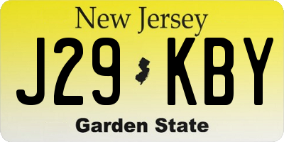 NJ license plate J29KBY