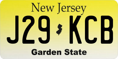 NJ license plate J29KCB