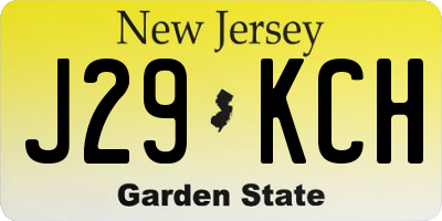 NJ license plate J29KCH