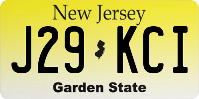NJ license plate J29KCI