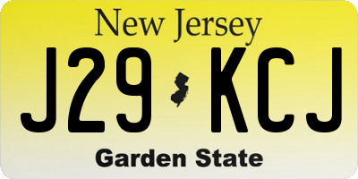 NJ license plate J29KCJ