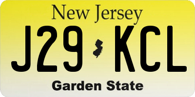 NJ license plate J29KCL