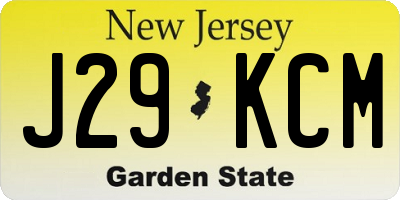 NJ license plate J29KCM