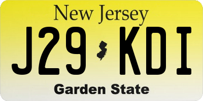 NJ license plate J29KDI