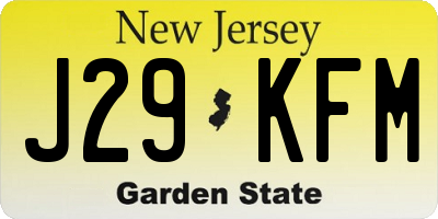 NJ license plate J29KFM