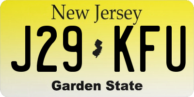 NJ license plate J29KFU