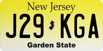 NJ license plate J29KGA