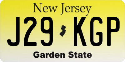 NJ license plate J29KGP