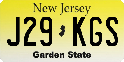 NJ license plate J29KGS