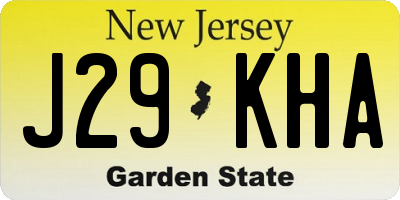 NJ license plate J29KHA