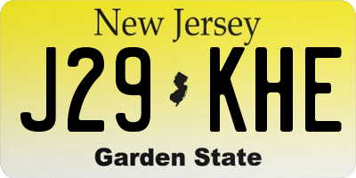 NJ license plate J29KHE