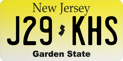NJ license plate J29KHS