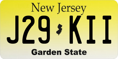 NJ license plate J29KII