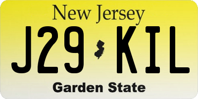 NJ license plate J29KIL