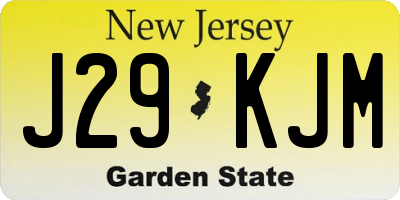 NJ license plate J29KJM