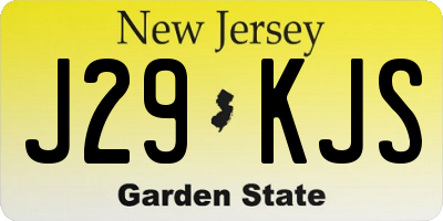 NJ license plate J29KJS