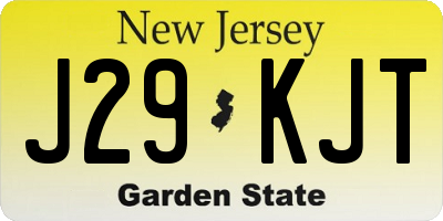 NJ license plate J29KJT