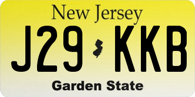 NJ license plate J29KKB