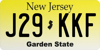 NJ license plate J29KKF