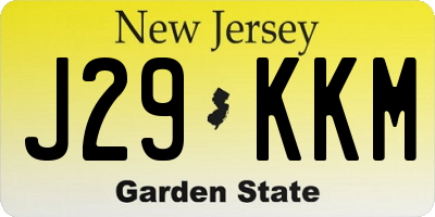 NJ license plate J29KKM