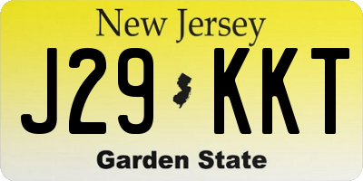 NJ license plate J29KKT