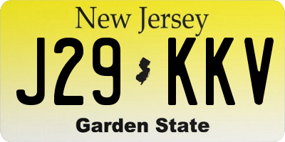 NJ license plate J29KKV