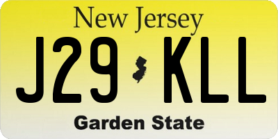 NJ license plate J29KLL