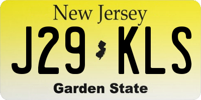 NJ license plate J29KLS