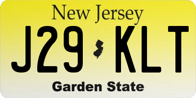 NJ license plate J29KLT