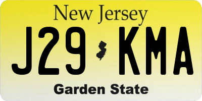NJ license plate J29KMA