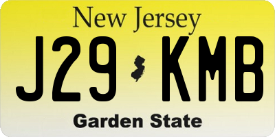 NJ license plate J29KMB