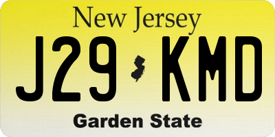 NJ license plate J29KMD