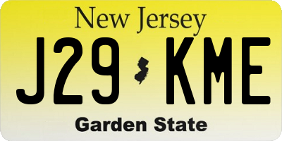 NJ license plate J29KME