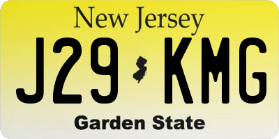 NJ license plate J29KMG