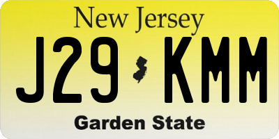 NJ license plate J29KMM