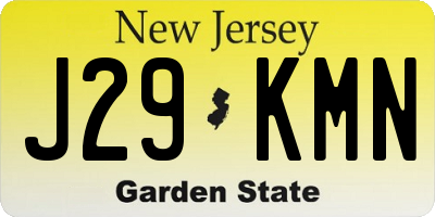 NJ license plate J29KMN