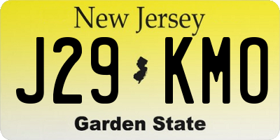 NJ license plate J29KMO