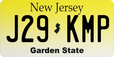 NJ license plate J29KMP