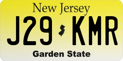 NJ license plate J29KMR