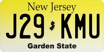 NJ license plate J29KMU