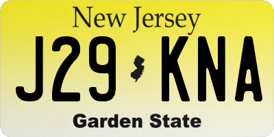 NJ license plate J29KNA
