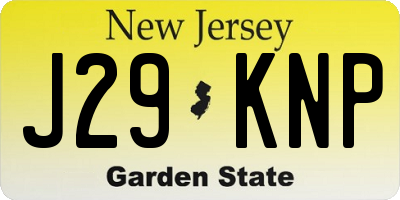 NJ license plate J29KNP