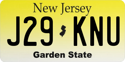NJ license plate J29KNU