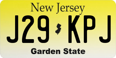 NJ license plate J29KPJ